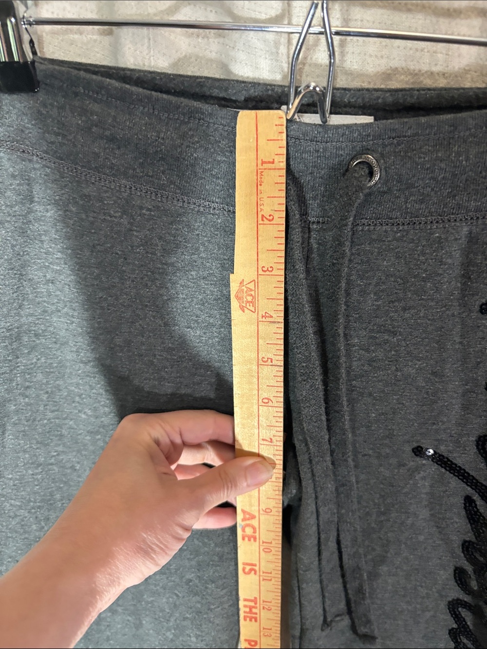 Aeropostale Y2K Heathered Grey Fit & Flare Low Rise Lounge Pants Size S Sequins - Picture 5 of 7